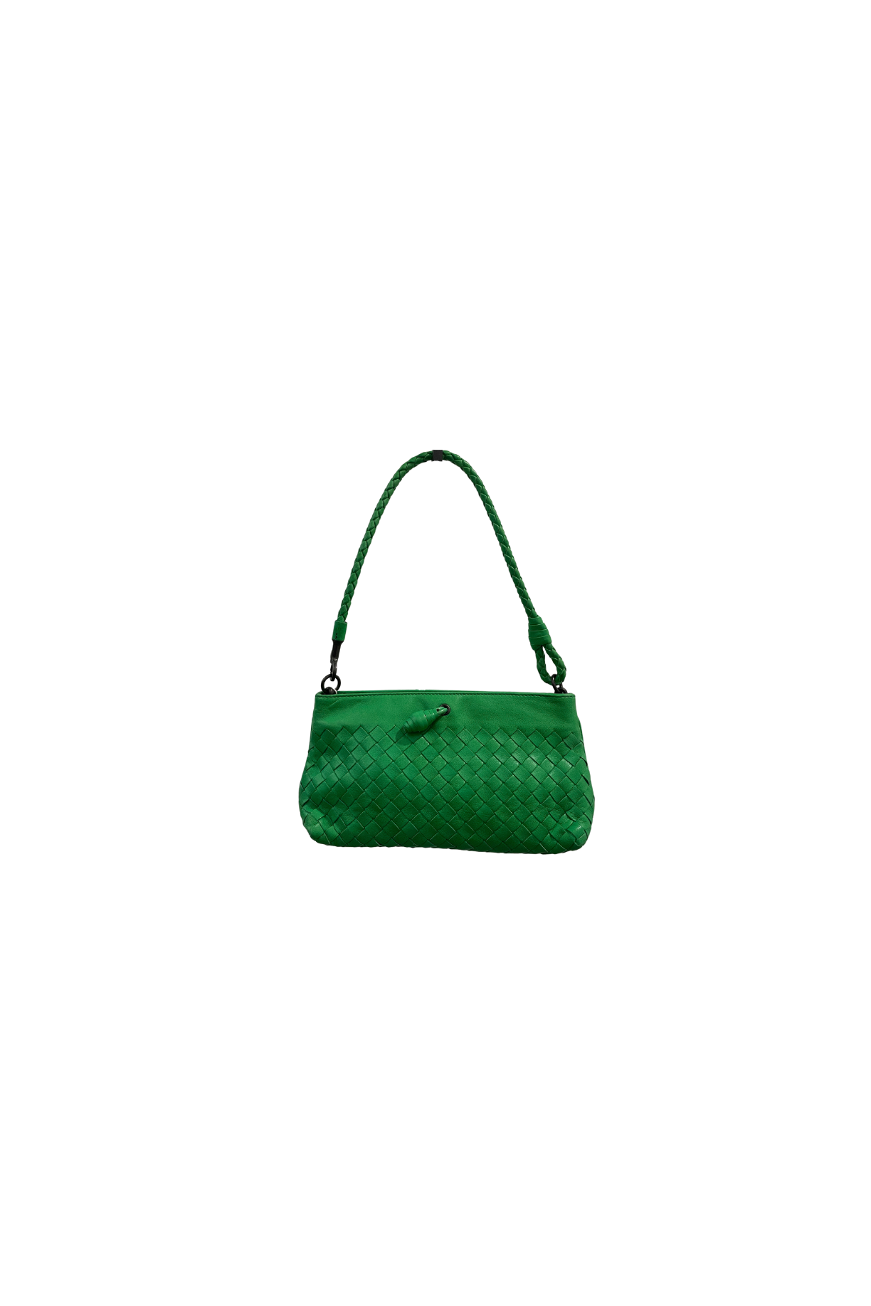 Bottega Veneta Intrecciato Green Leather Shoulder Bag
