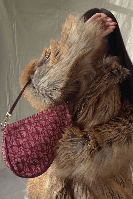 Red Dior Trotter Mini Saddle