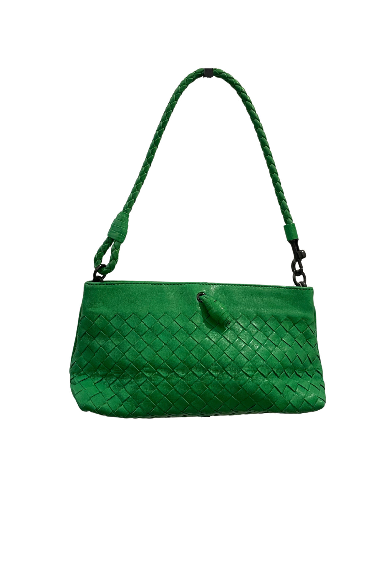 Bottega Veneta Intrecciato Green Leather Shoulder Bag