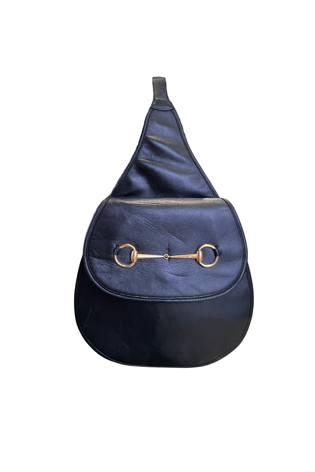 Gucci Horsebit Black Leather Sling Bag